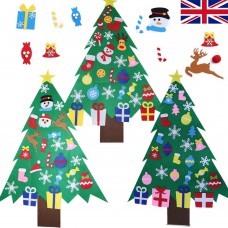 Kids Felt Christmas Tree with Ornaments Xmas Gift DIY Door Wall Hanging Decor